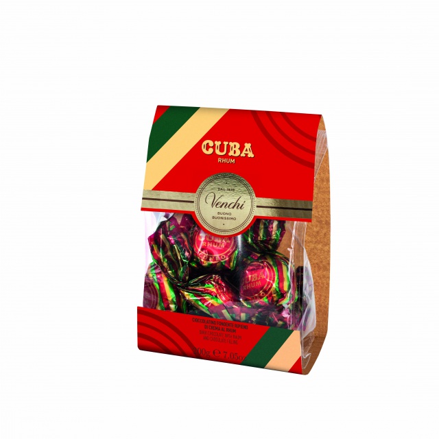 102040 Čokoláda Venchi hořké pralinky s Cuba Rhum 100 g