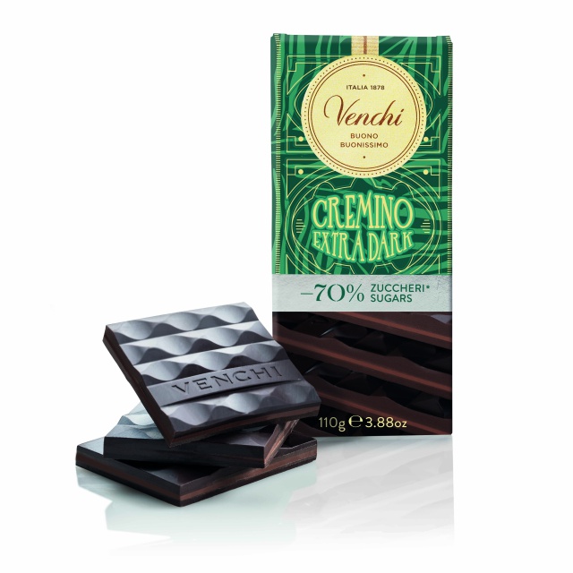 121003 Čokoláda Venchi nugátové kostky Cremino Extra dark, -70% cukru 100 g